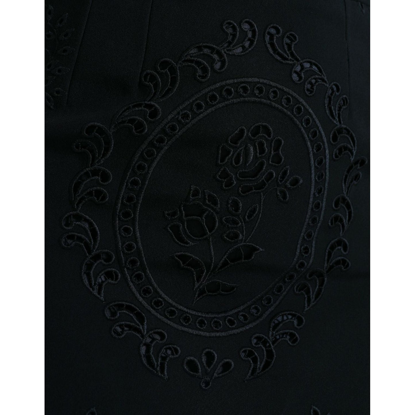 Dolce & Gabbana Black Floral Lace Bodycon Midi Dress Dolce & Gabbana Black