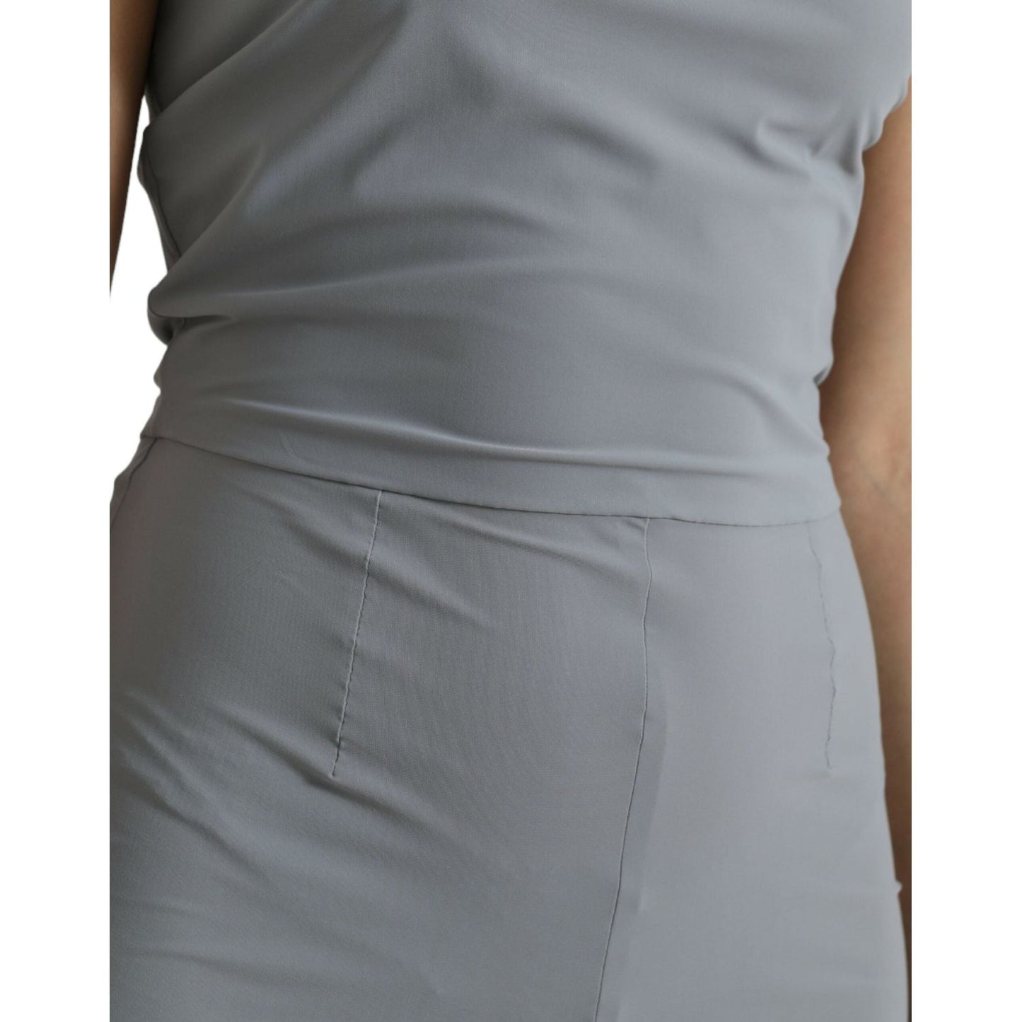 Dolce & Gabbana Chic Strapless Bodycon Jumpsuit Dress Dolce & Gabbana Slate Gray