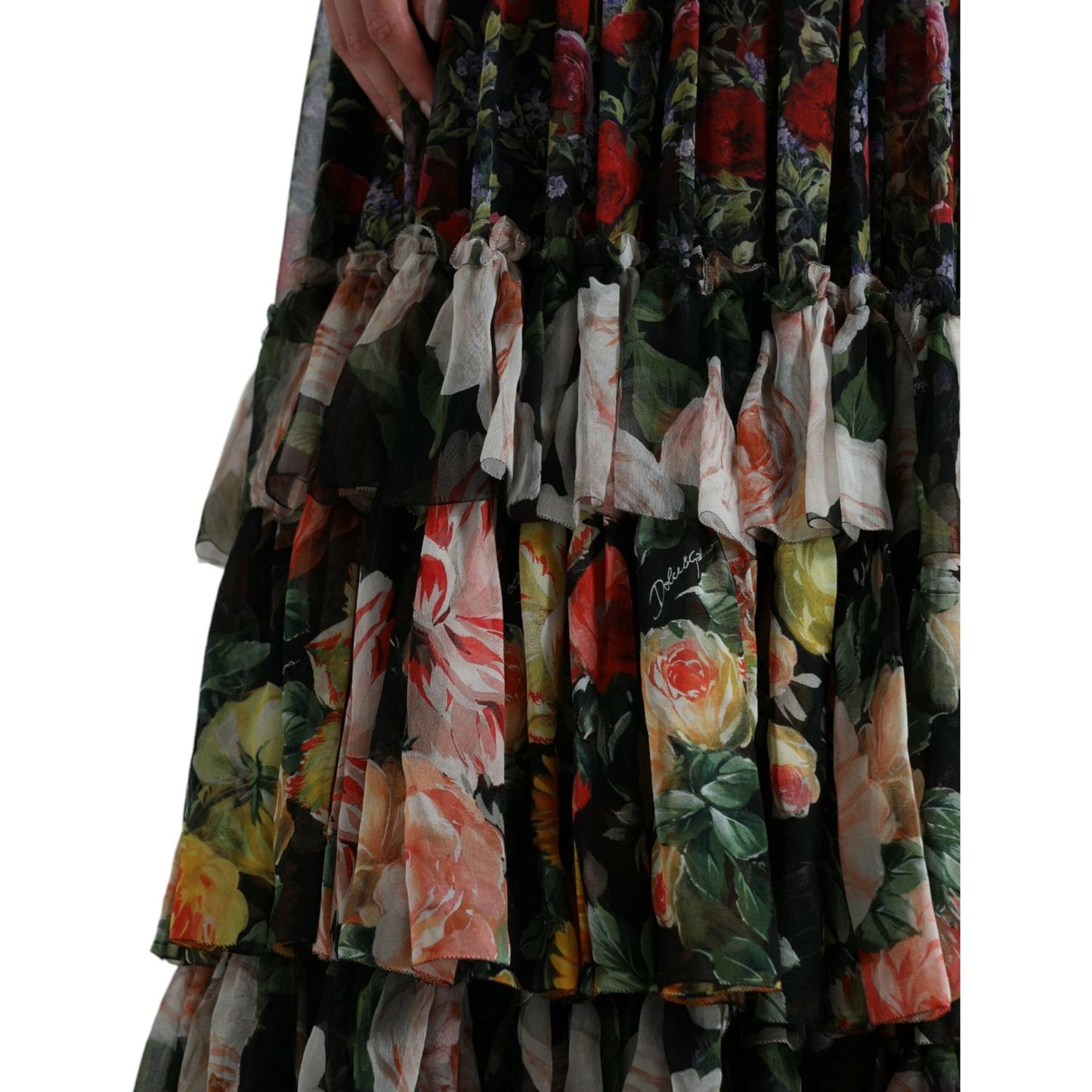 Dolce & Gabbana Vibrant Silk Floral Maxi Dress Dolce & Gabbana Black