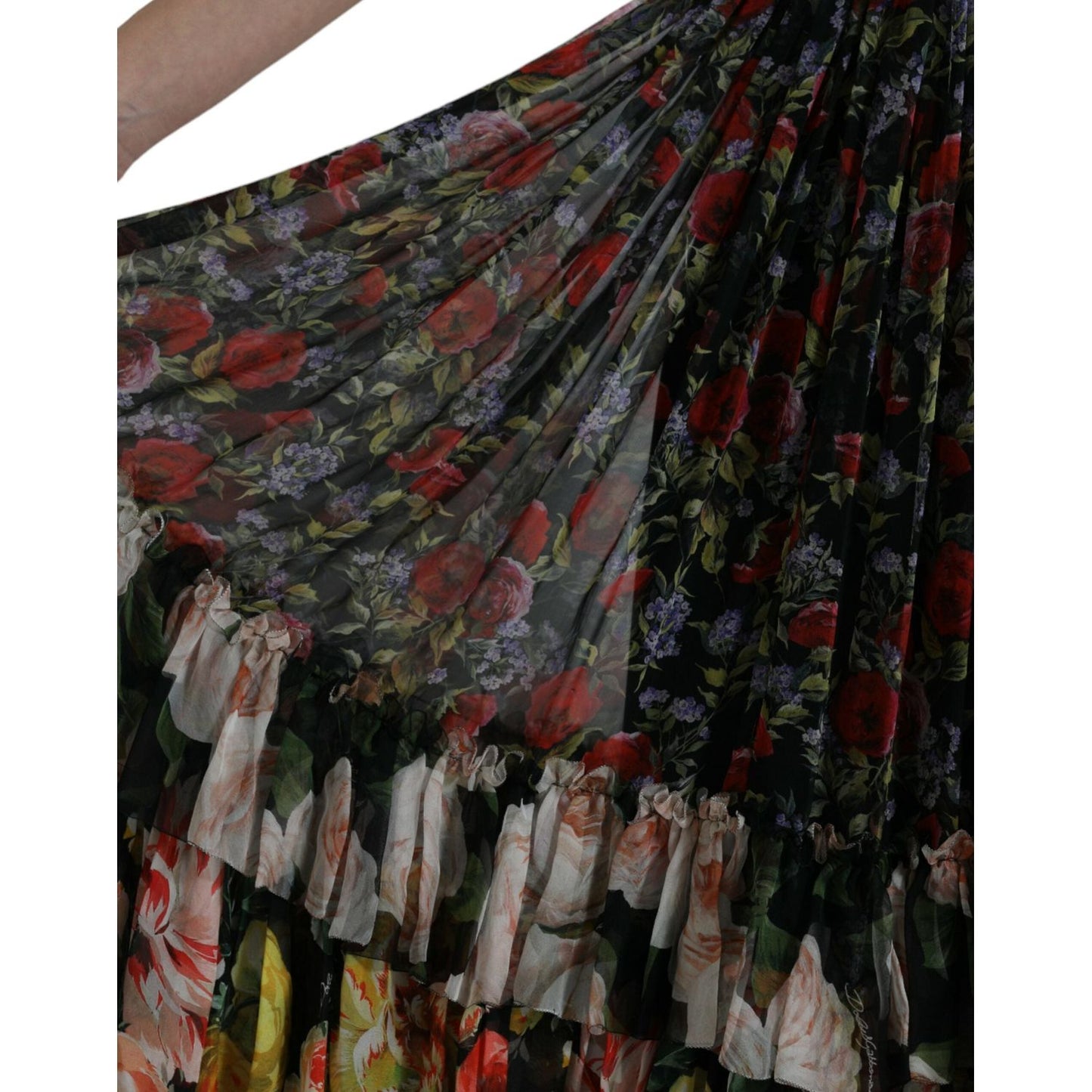 Dolce & Gabbana Vibrant Silk Floral Maxi Dress Dolce & Gabbana Black