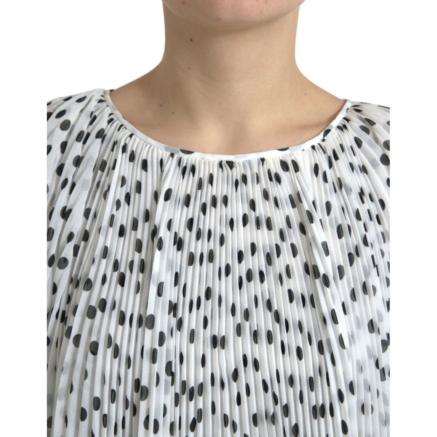 Dolce & Gabbana Elegant Polka Dots Maxi Dress Dolce & Gabbana Gray