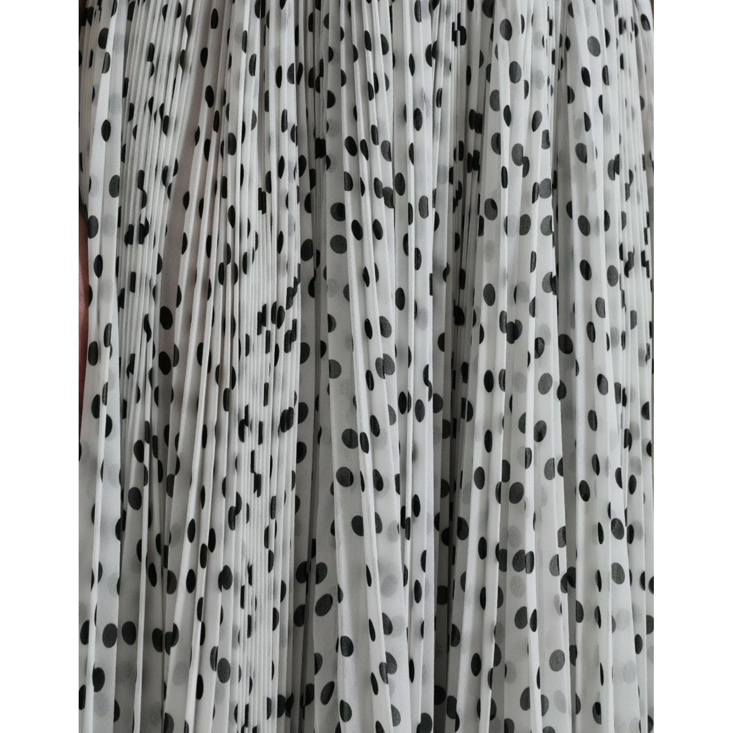 Dolce & Gabbana Elegant Polka Dots Maxi Dress Dolce & Gabbana Dark Gray