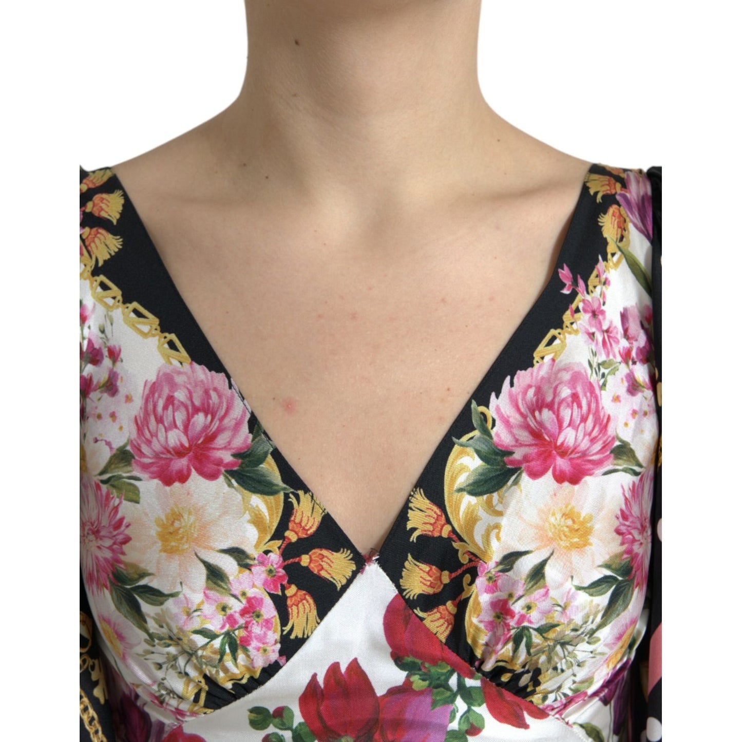 Dolce & Gabbana Elegant Floral Silk Maxi Dress Dolce & Gabbana Rosy Brown