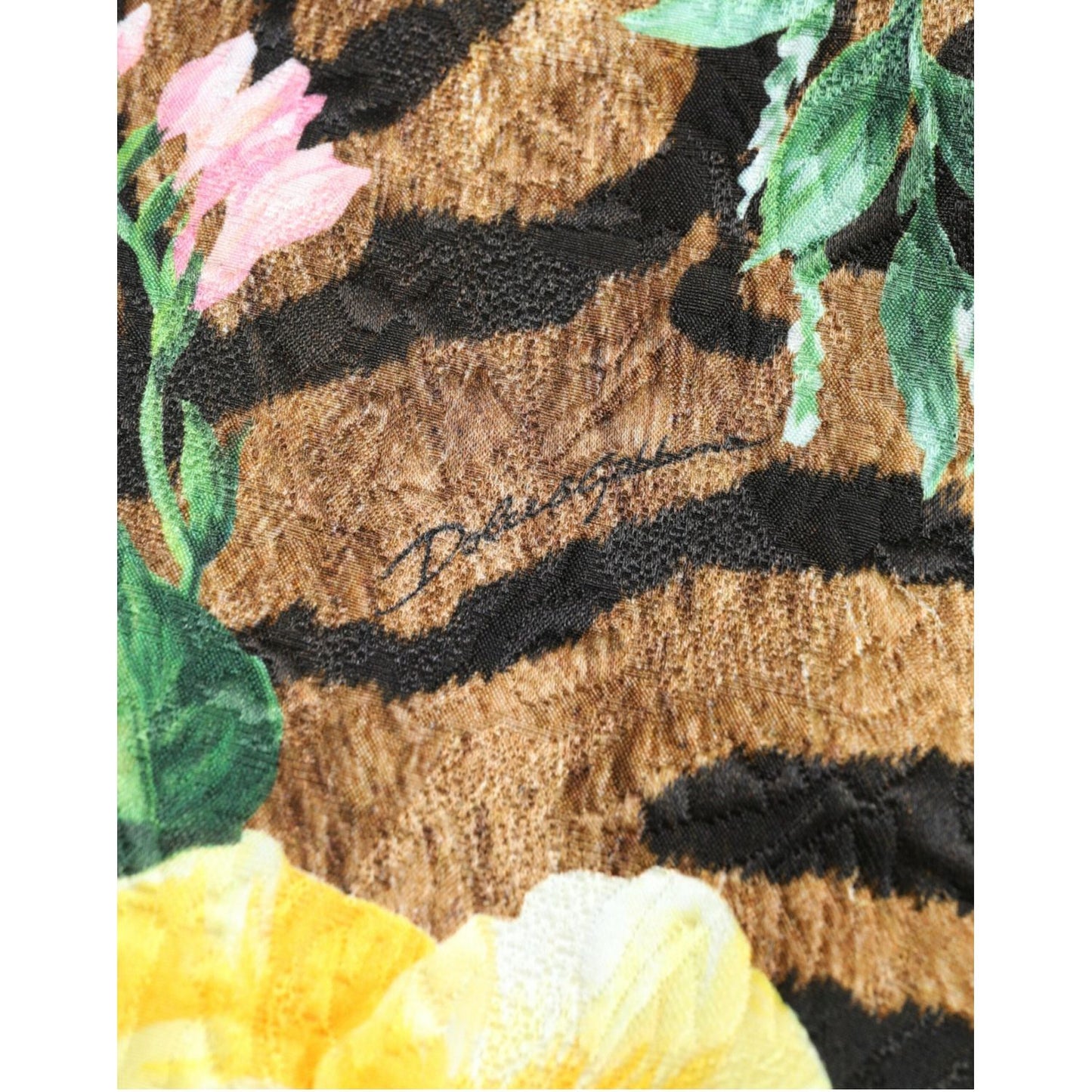 Dolce & Gabbana Animal & Floral Print Mini Shift Dress Dolce & Gabbana Dark Khaki