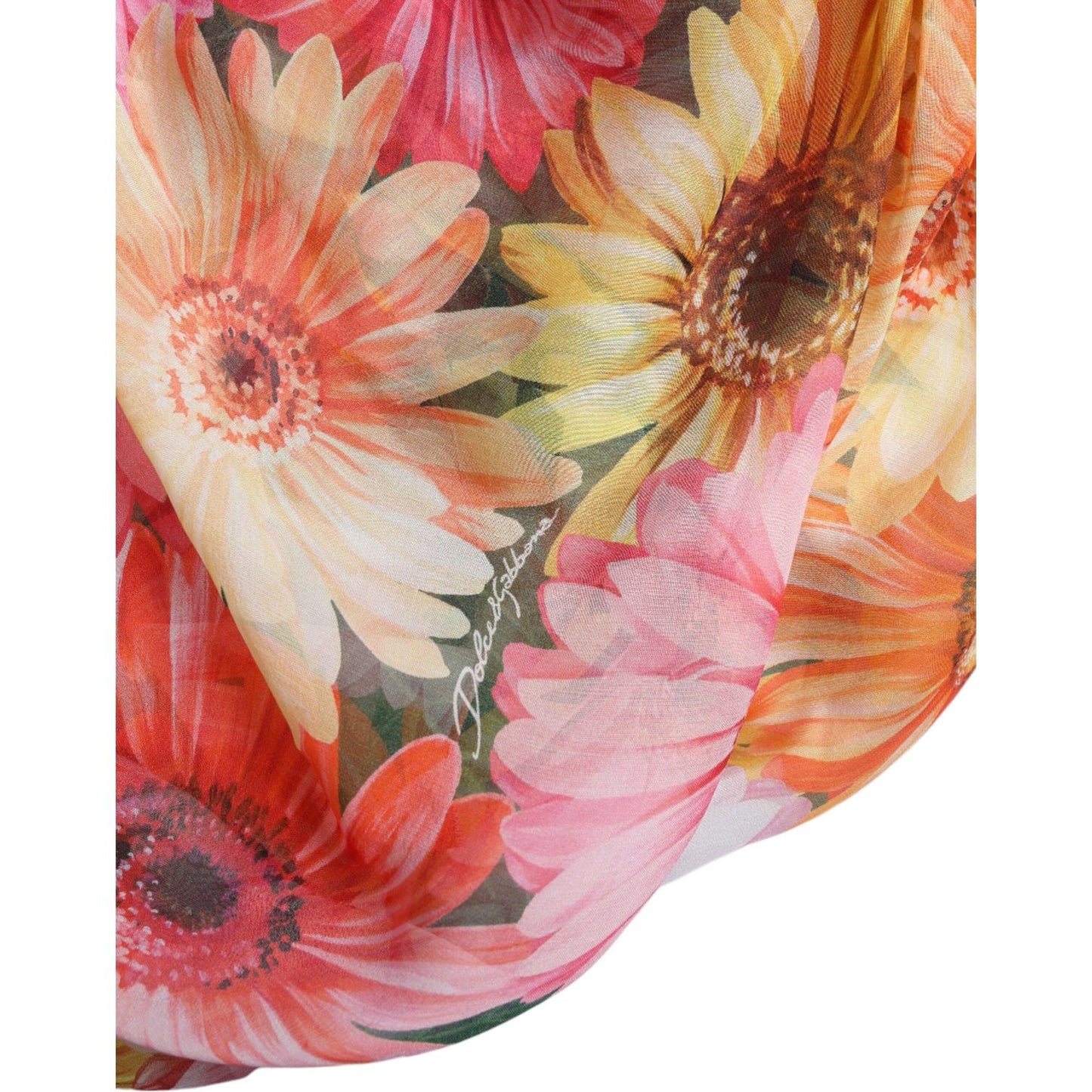 Dolce & Gabbana Elegant Floral Silk Midi Dress with V-Neck Dolce & Gabbana Rosy Brown