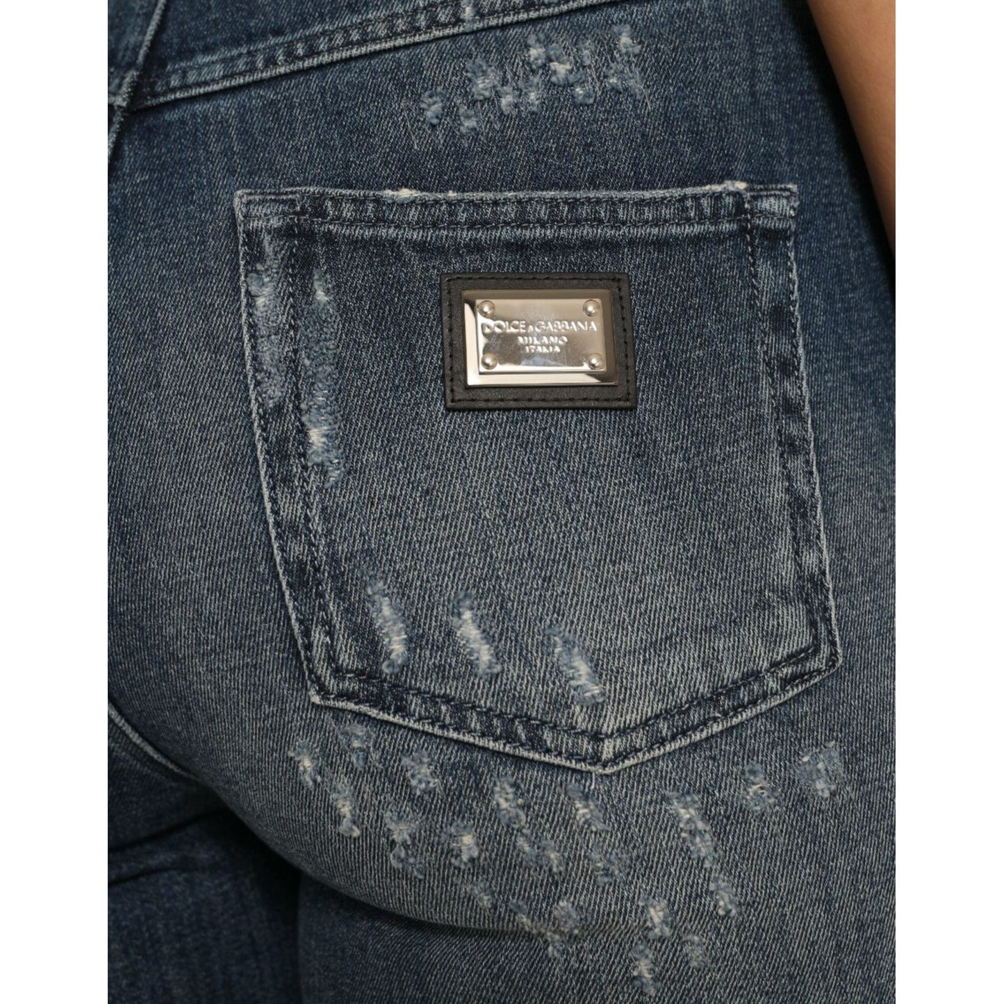 Dolce & Gabbana Elegant High Waist Stretch Denim Jeans Dolce & Gabbana Dark Slate Gray
