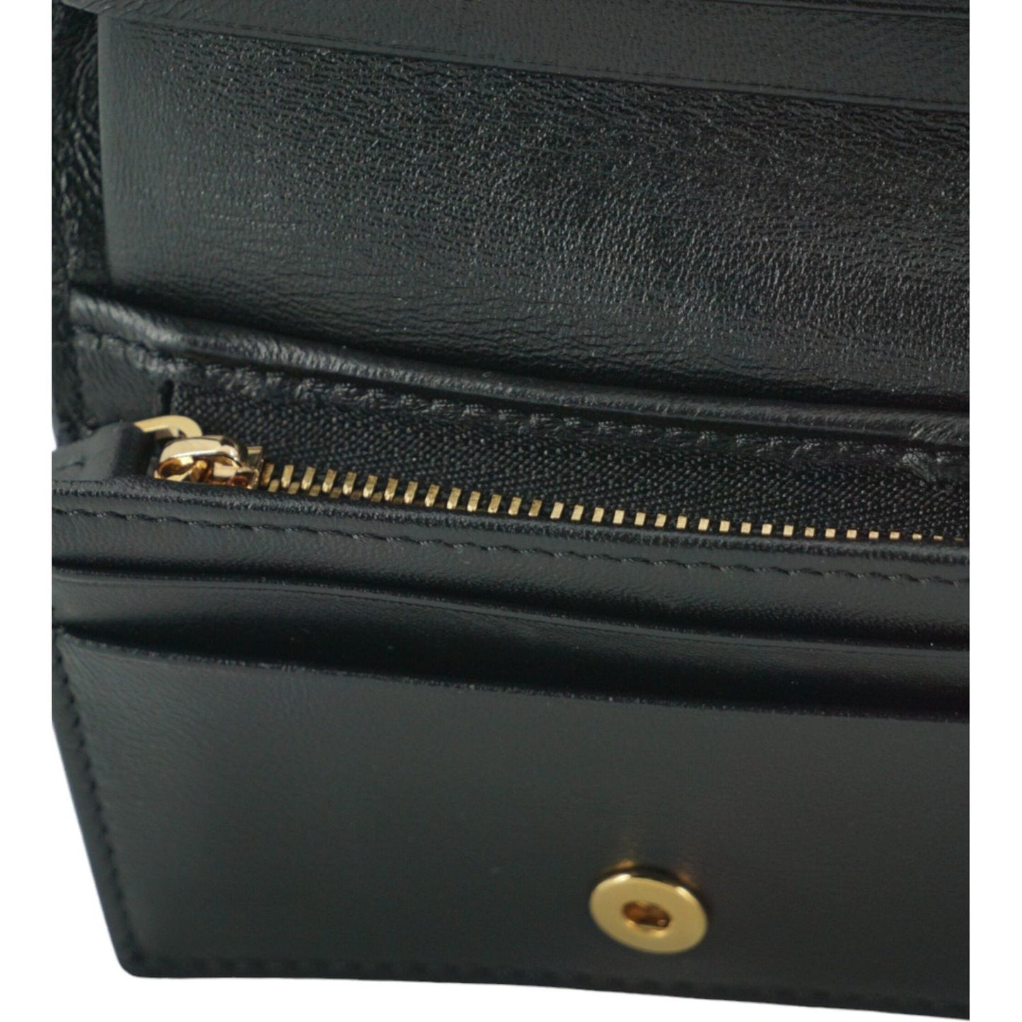 Versace Elegant Compact Leather Wallet in Brown Versace Dark Slate Gray