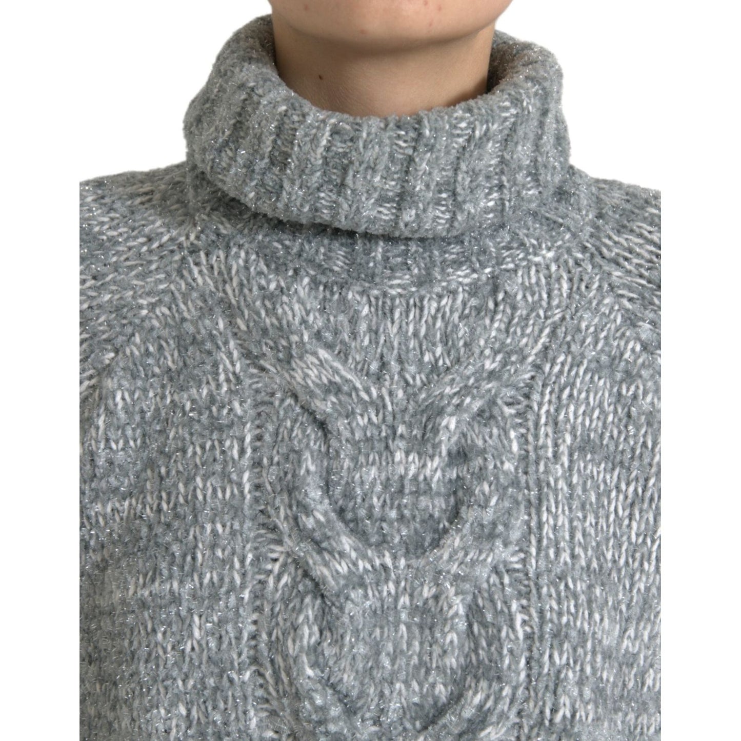 Dolce & Gabbana Gray Cashmere Turtle Neck Pullover Sweater TSH84347-40