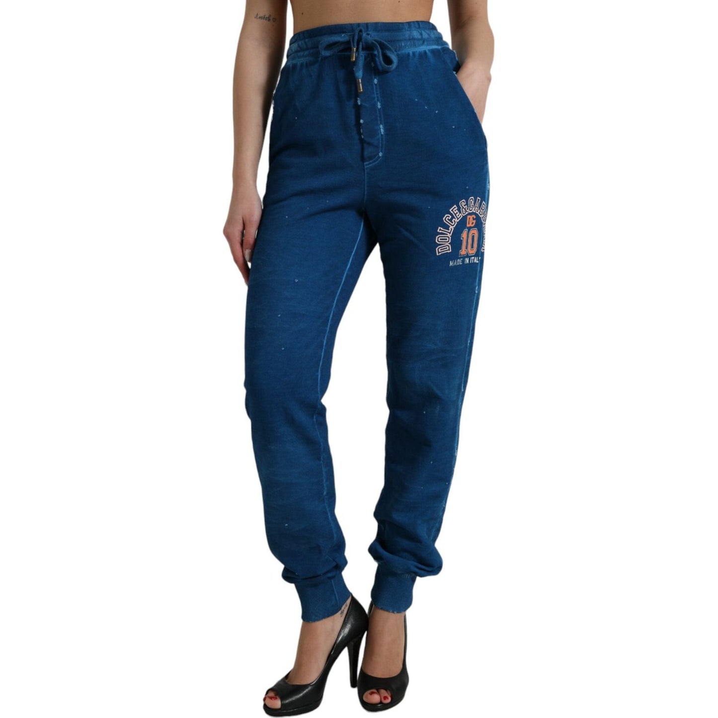 Dolce & Gabbana Elevated Cotton Jogger Sweatpants Dolce & Gabbana Dark Slate Gray