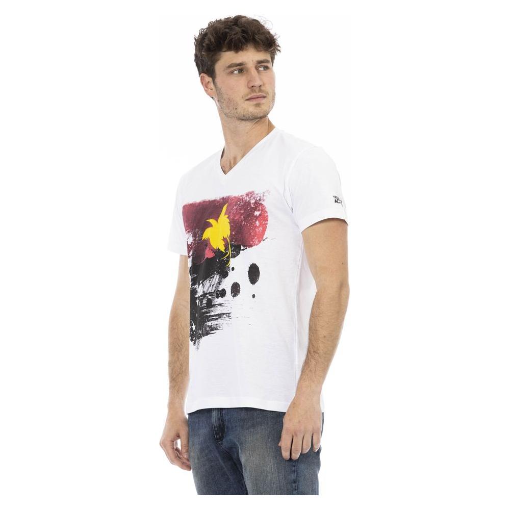 Trussardi Action White Cotton Men T-Shirt Trussardi Action Light Gray