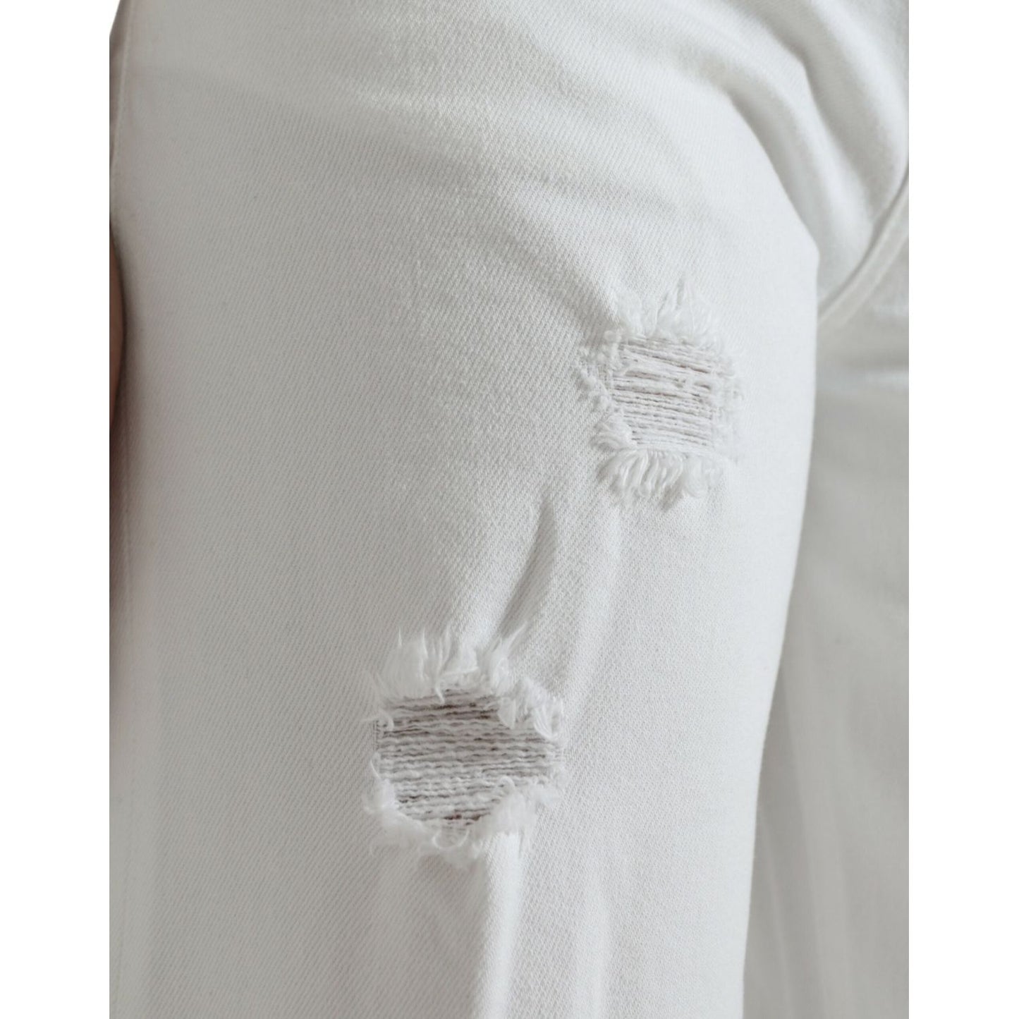 Dolce & Gabbana Elegant White Mid-Waist Denim Cropped Jeans Dolce & Gabbana Dark Gray