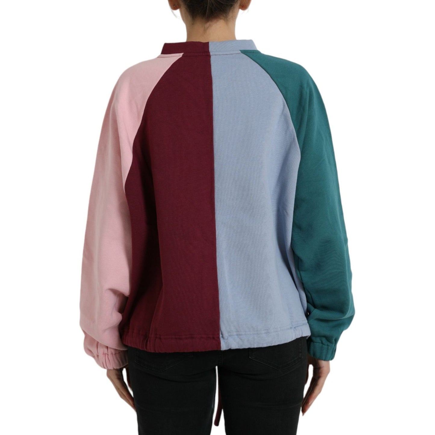 Dolce & Gabbana Multicolor Cotton Crew Neck Sweater Dolce & Gabbana Dark Slate Gray