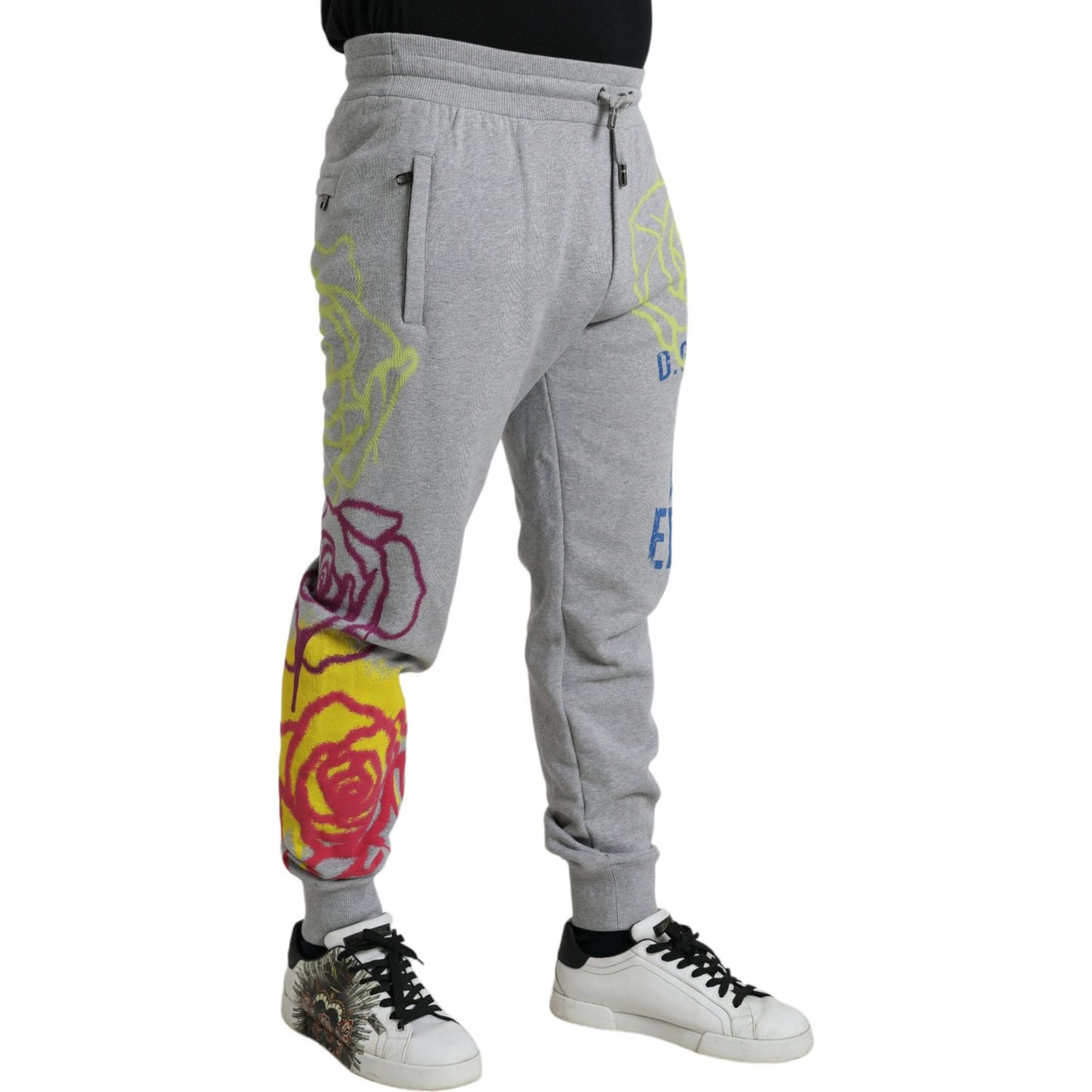Dolce & Gabbana Chic Grey Skinny Cotton Joggers Dolce & Gabbana Dark Gray