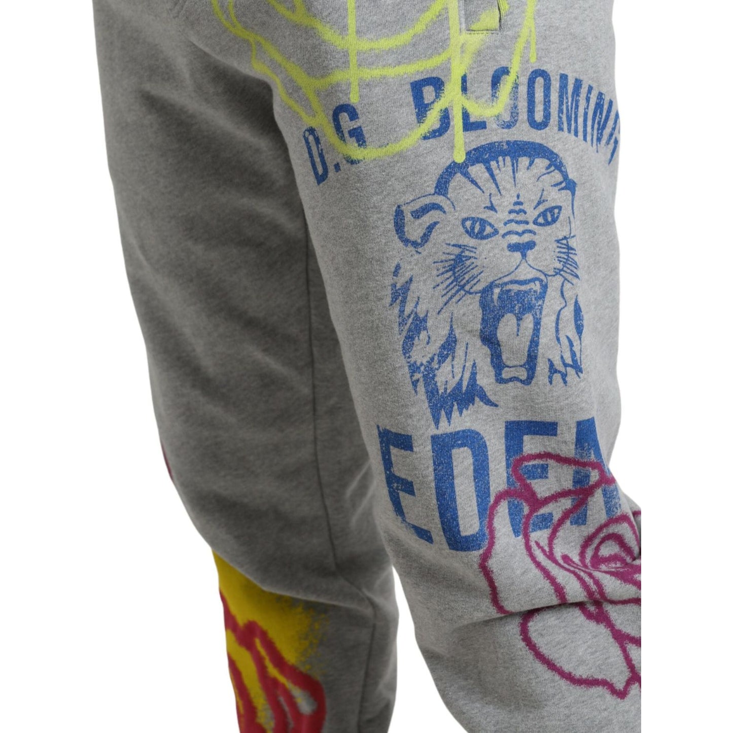 Dolce & Gabbana Chic Grey Skinny Cotton Joggers Dolce & Gabbana Dim Gray