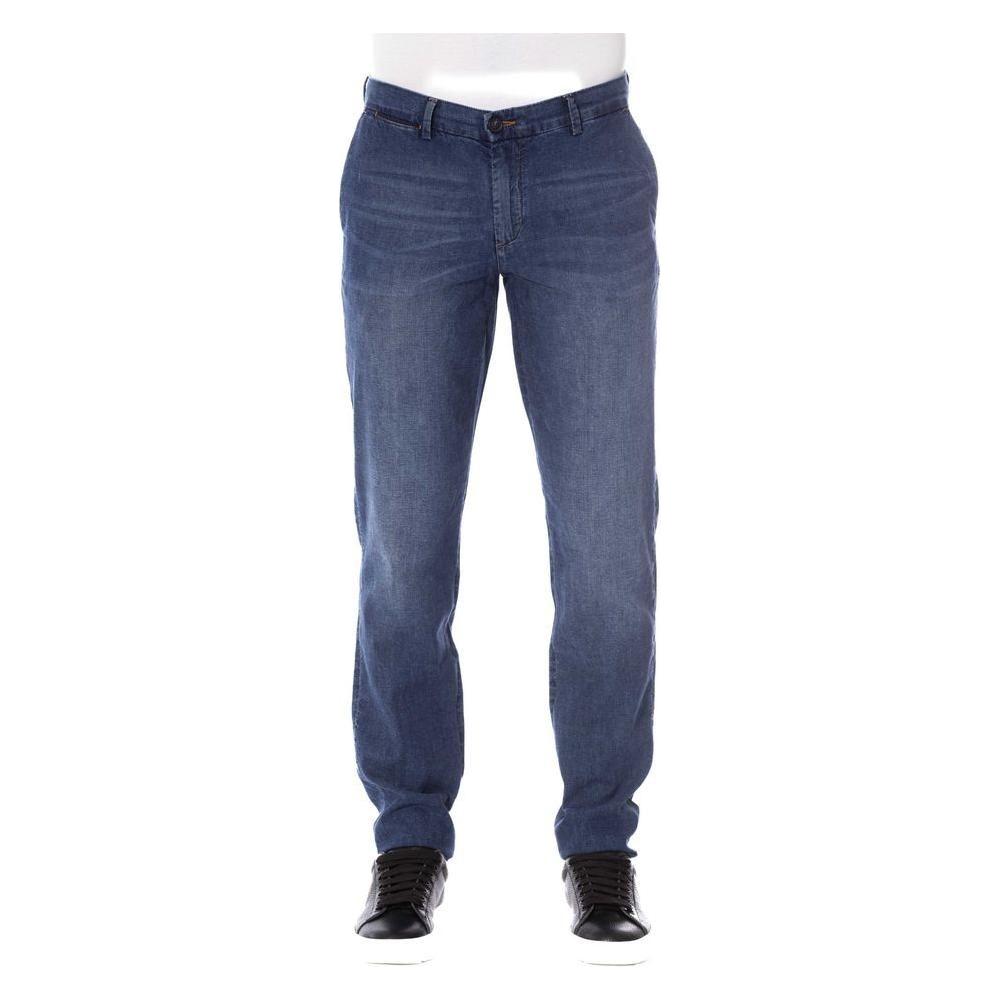Trussardi Jeans Blue Cotton Men Jeans Trussardi Jeans Dark Slate Gray
