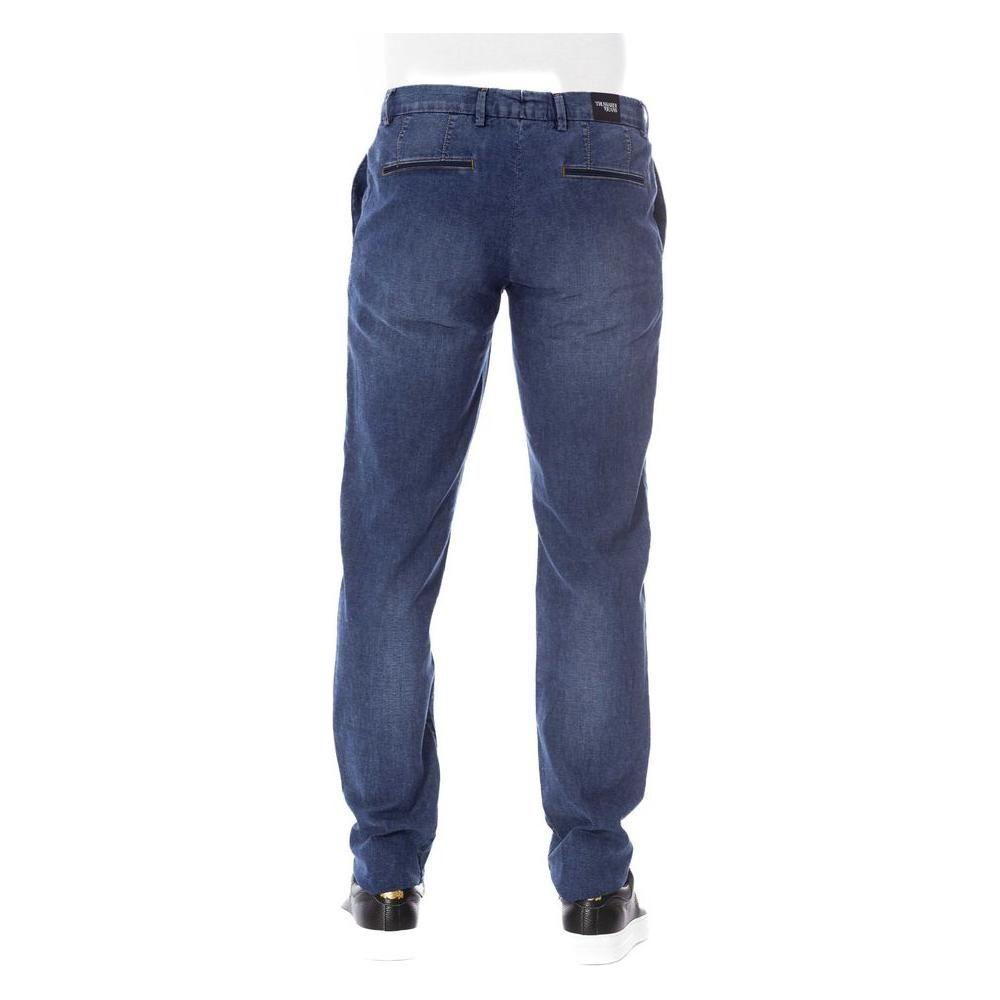 Trussardi Jeans Blue Cotton Men Jeans Trussardi Jeans Dark Slate Gray