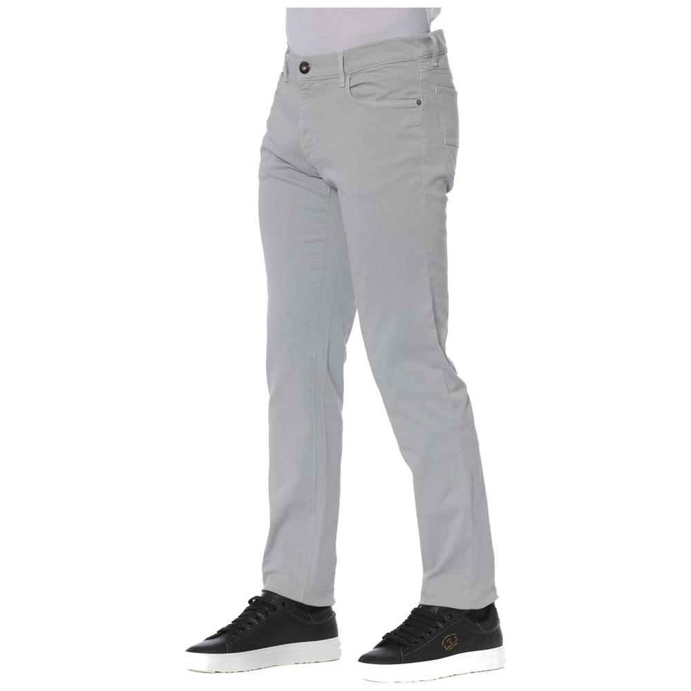 Trussardi Jeans Gray Cotton Men Jeans Trussardi Jeans Dark Gray
