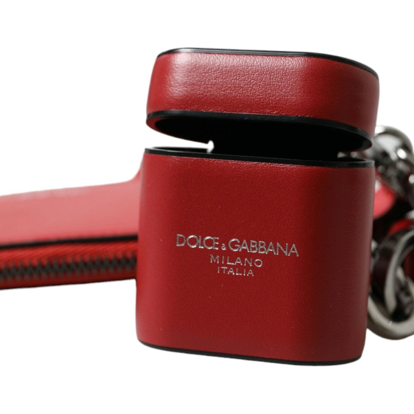 Dolce & Gabbana Elegant Red Leather Airpods Case Dolce & Gabbana Saddle Brown