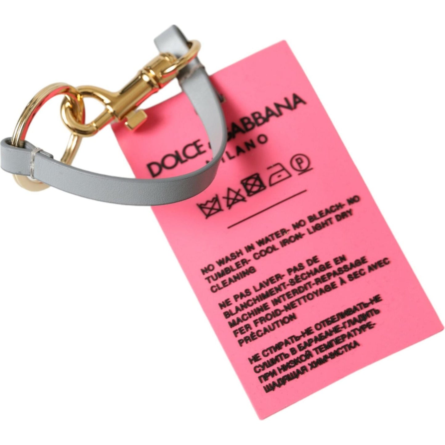 Dolce & Gabbana Chic Trifold Gold & Pink Key Holder Case Dolce & Gabbana Pale Violet Red