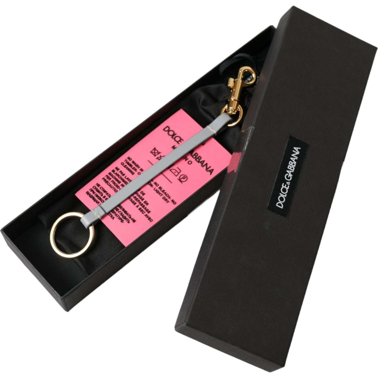 Dolce & Gabbana Chic Trifold Gold & Pink Key Holder Case Dolce & Gabbana Black