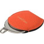 Dolce & Gabbana Orange Calfskin Leather Round Logo Hand Mirror Holder SMY101348