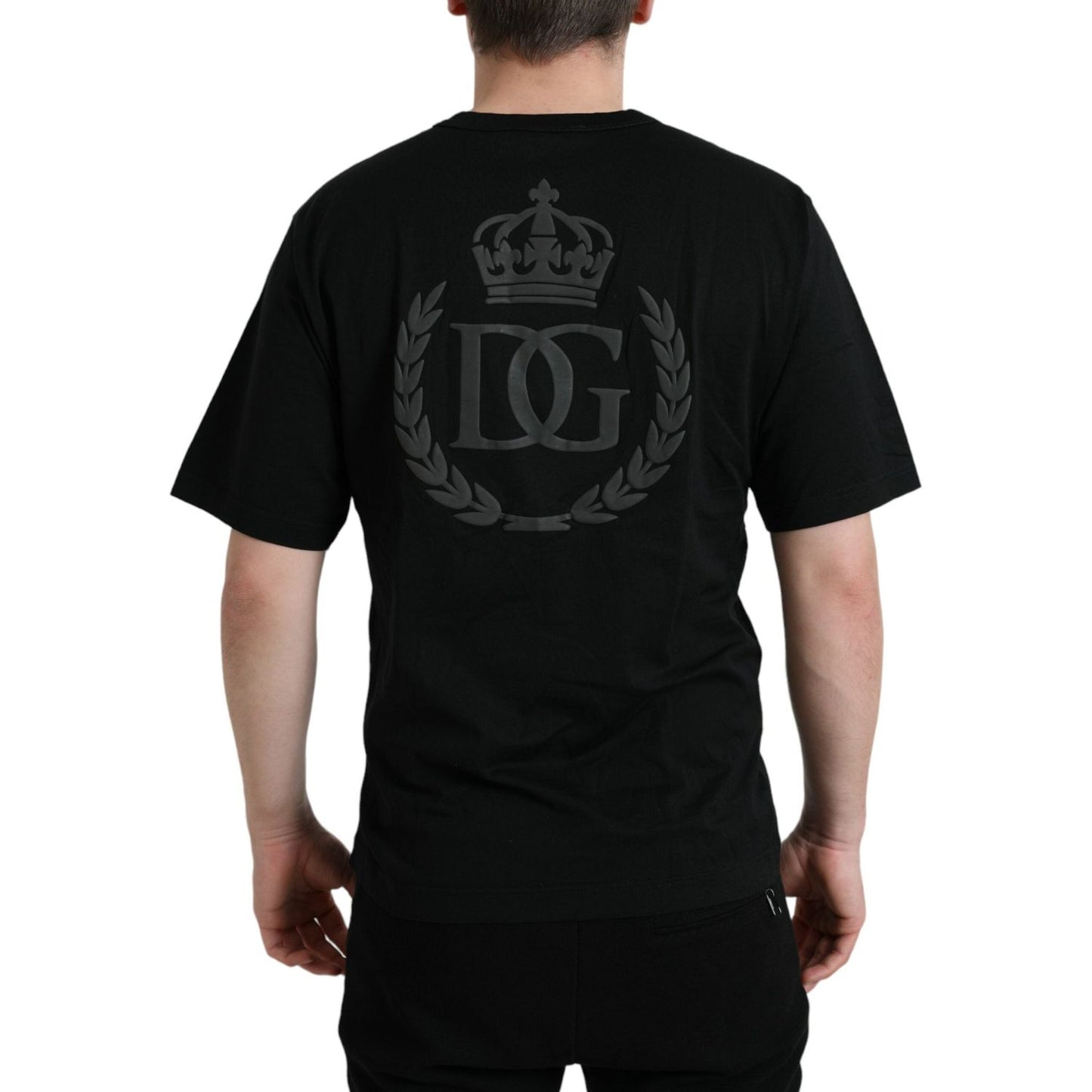 Dolce & Gabbana Elegant Embossed Logo Cotton Tee Dolce & Gabbana Black
