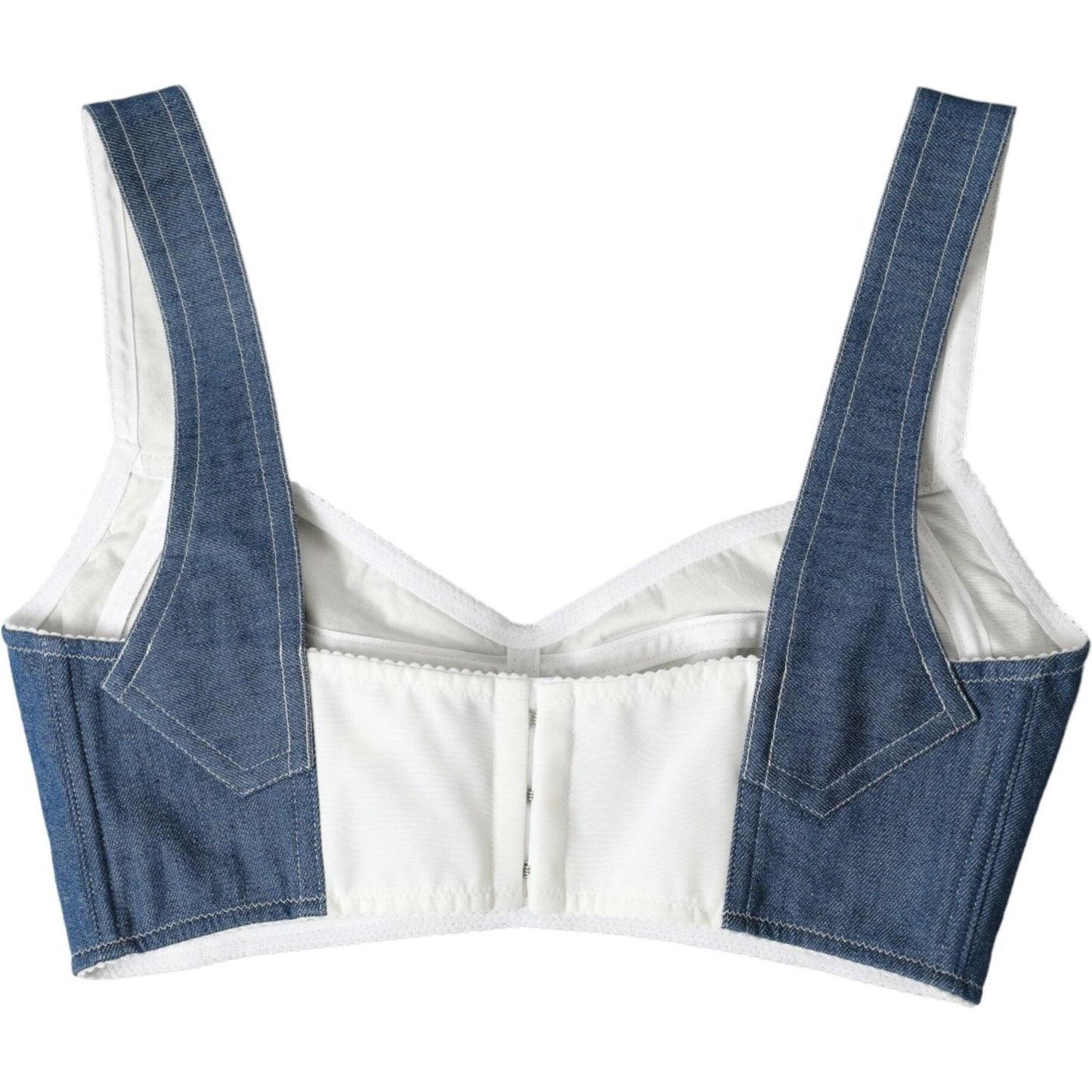 Dolce & Gabbana Elegant Blue Bustier Crop Top Dolce & Gabbana Lavender