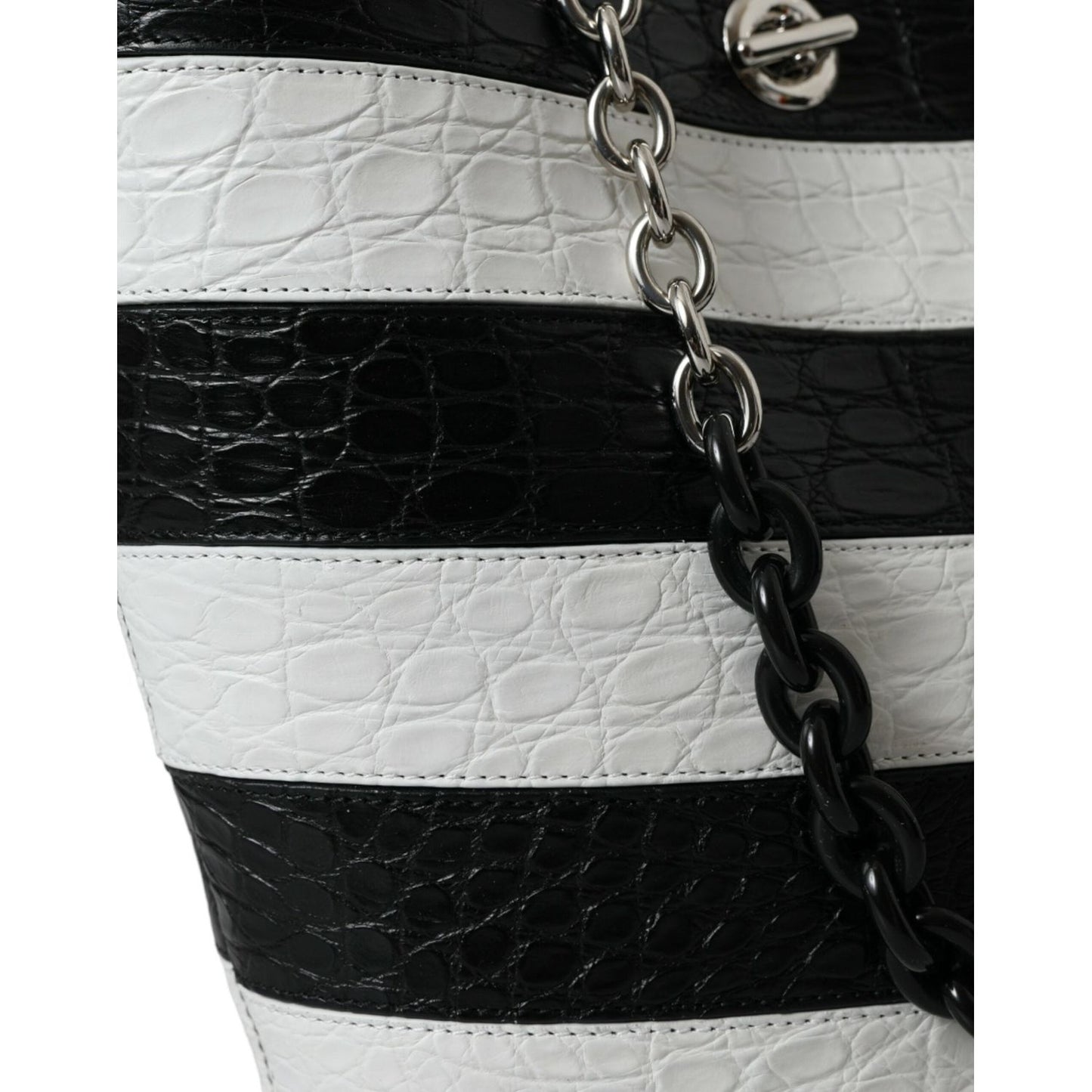 Balenciaga Chic Crocodile Leather Maxi Bucket Bag Balenciaga Black