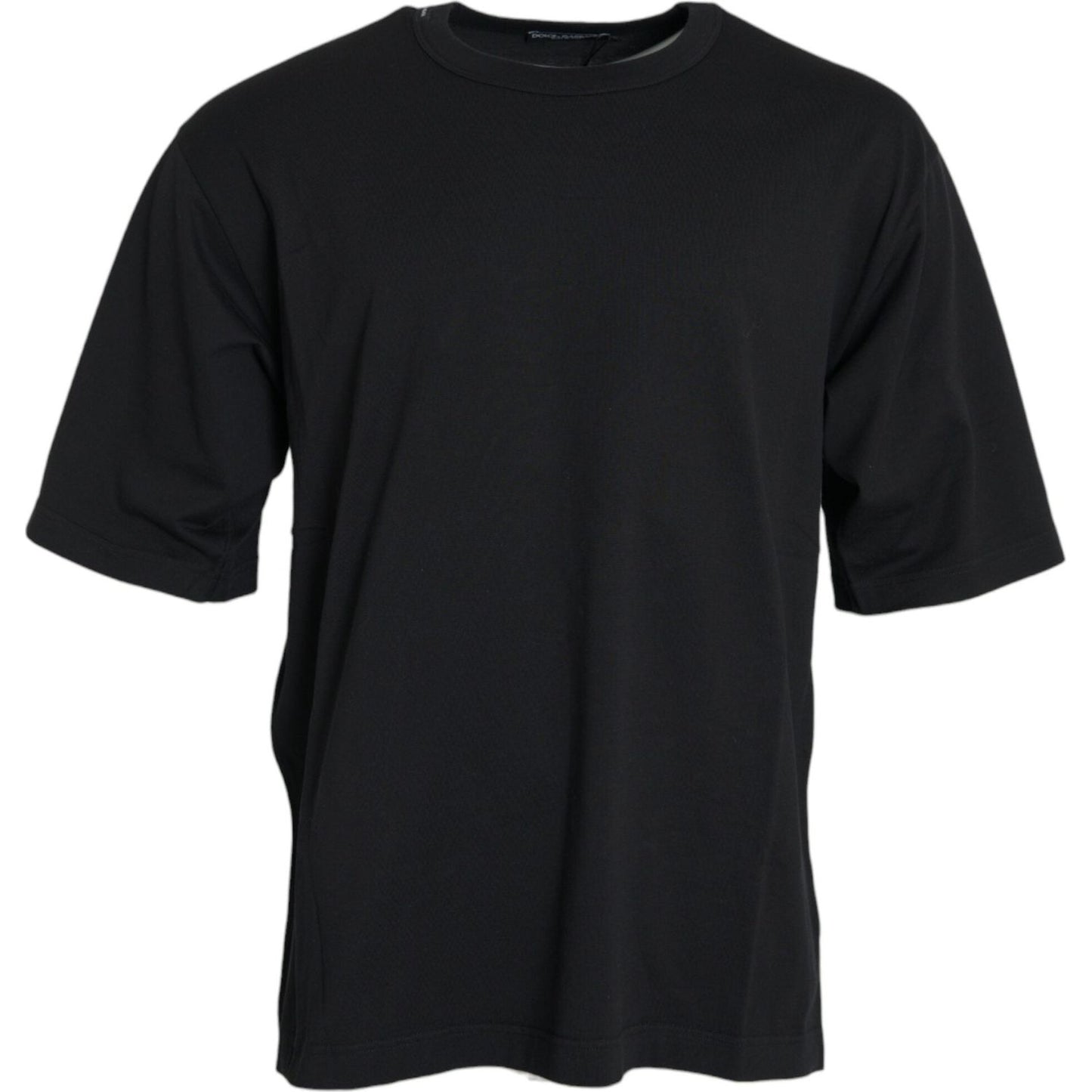 Dolce & Gabbana Black Logo Embossed Crew Neck Short Sleeves T-shirt Dolce & Gabbana Black