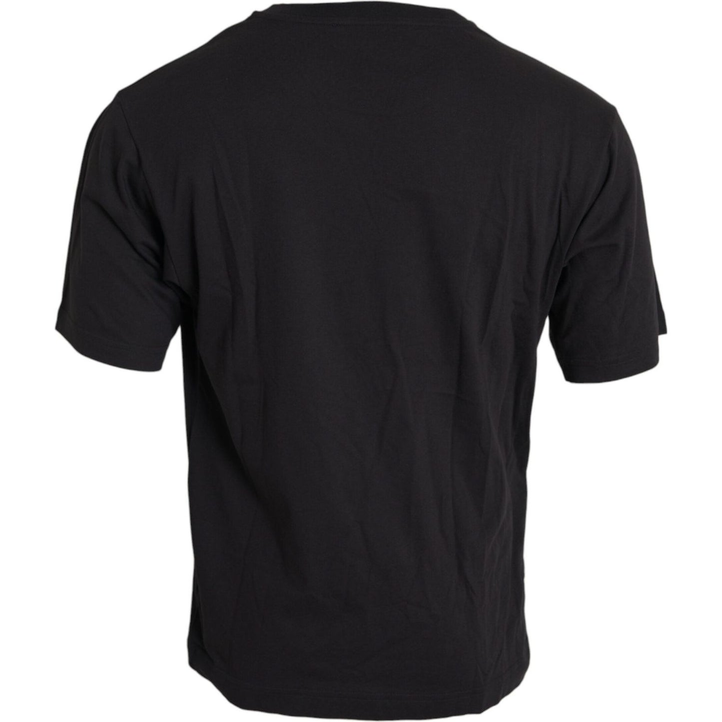 Dolce & Gabbana Black Printed Pocket Cotton Crewneck T-shirt Dolce & Gabbana Black