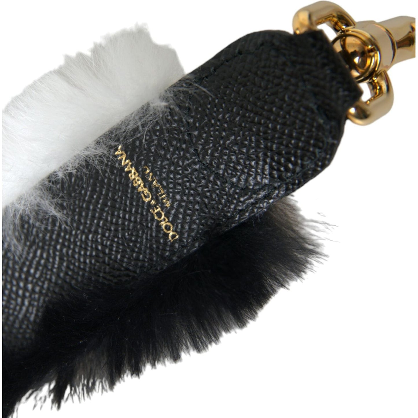 Dolce & Gabbana Black White Lapin Fur Accessory Shoulder Strap Dolce & Gabbana Gray