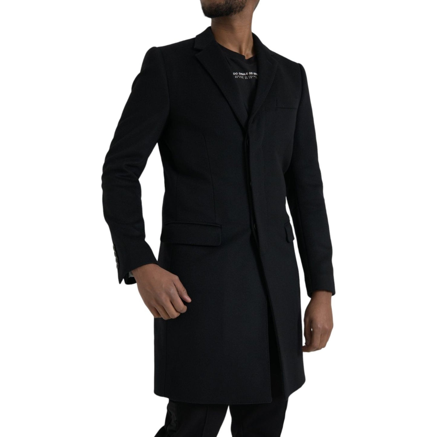 Dolce & Gabbana Black Single Breasted Trench Coat Jacket Dolce & Gabbana Black