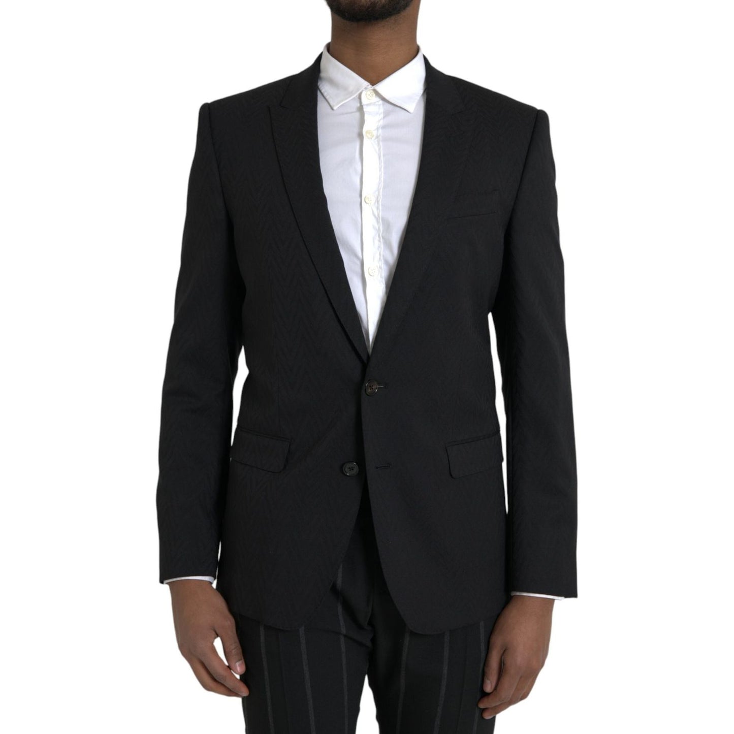 Dolce & Gabbana Black MARTINI Slim Fit Jacket Coat Blazer Dolce & Gabbana Black