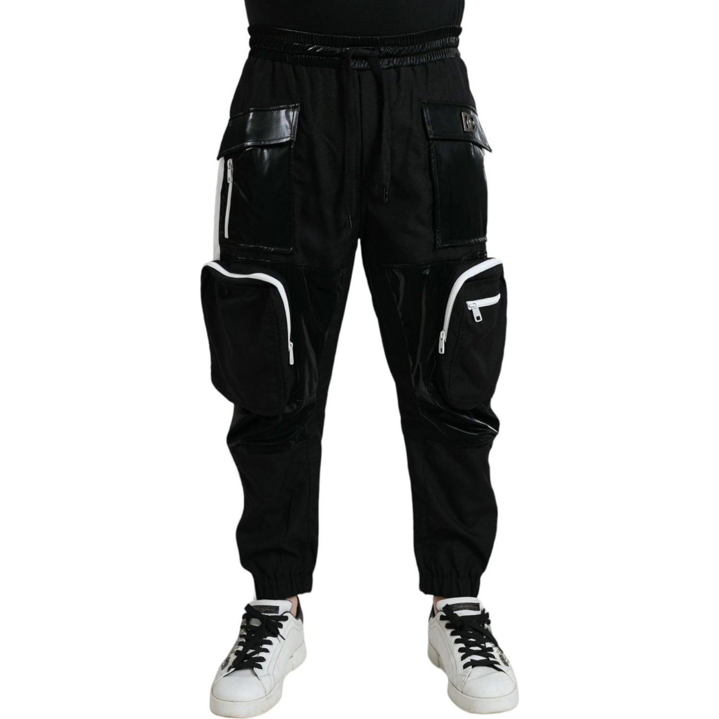 Dolce & Gabbana Black Nylon Cargo Jogger Men Sweatpants Pants Dolce & Gabbana Black