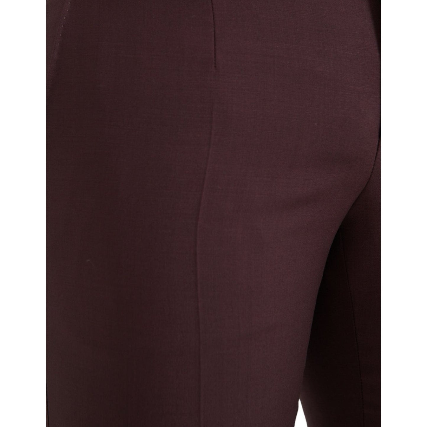 Dolce & Gabbana Maroon Wool Men Slim Fit Dress Pants Dolce & Gabbana Dark Slate Gray