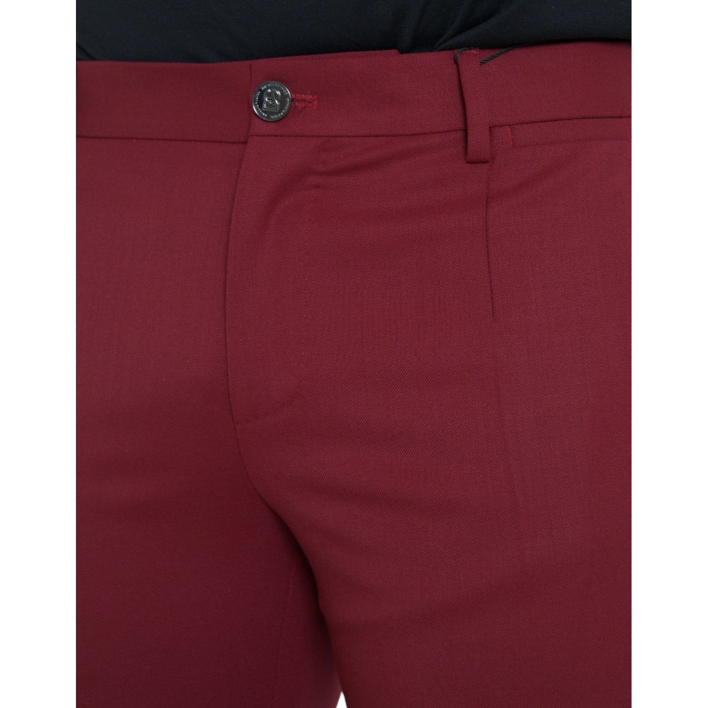Dolce & Gabbana Red Wool Men Slim Fit Dress Pants Dolce & Gabbana Saddle Brown