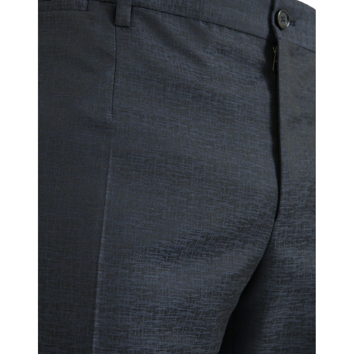 Dolce & Gabbana Blue Wool Men Skinny Dress Pants Dolce & Gabbana Dark Slate Gray