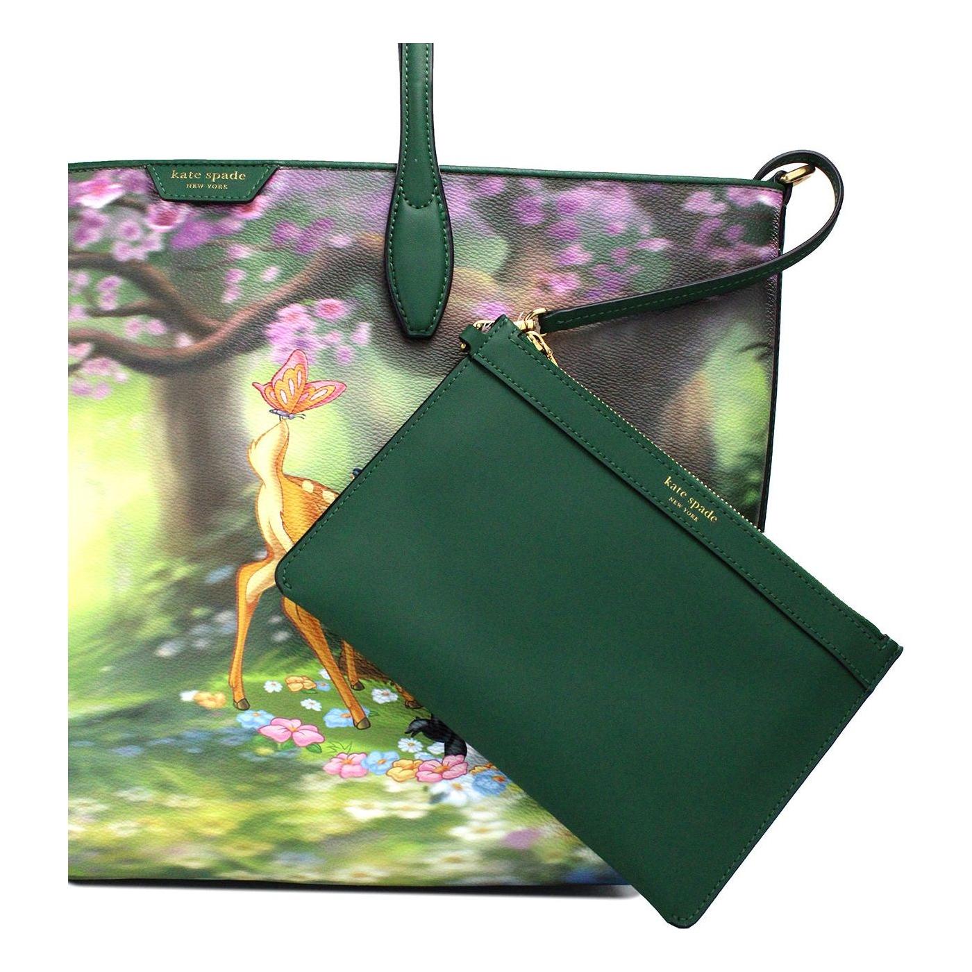 Kate Spade Disney Sutton Bambi Coated Canvas Shoulder Tote Handbag Purse Kate Spade Dark Slate Gray