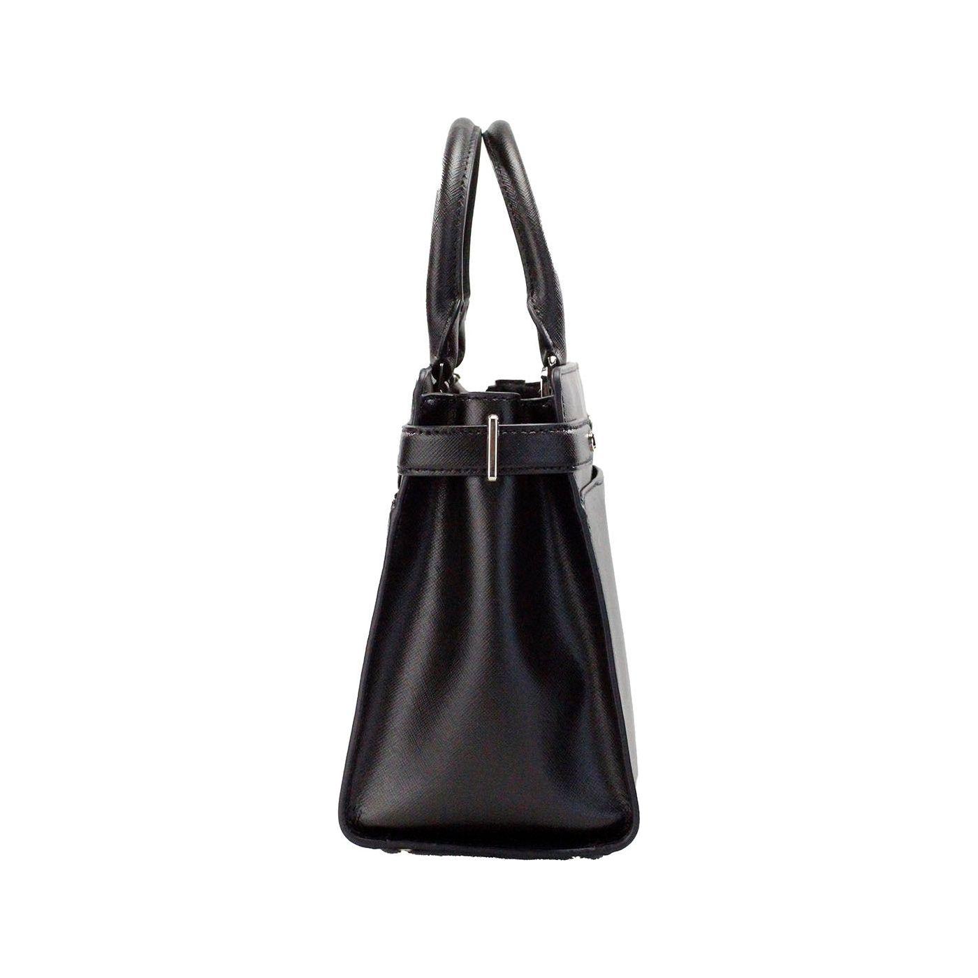 Kate Spade Staci Medium Black Saffiano Leather Crossbody Satchel Bag Handbag Kate Spade Dark Slate Gray