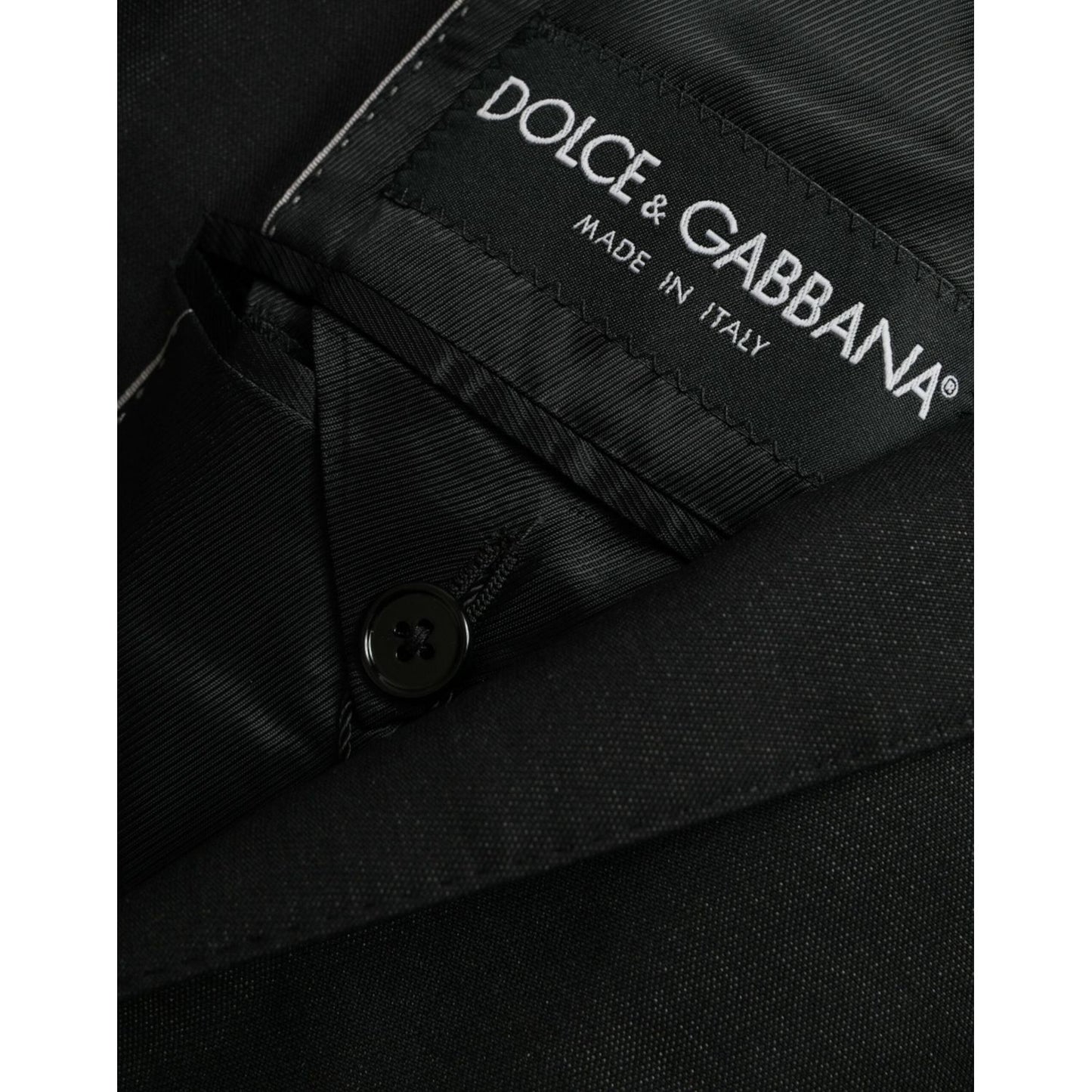 Dolce & Gabbana Black Wool Notch SingleBreasted Coat Blazer Dolce & Gabbana Black