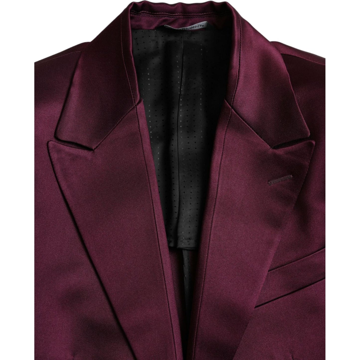 Dolce & Gabbana Maroon Silk Single Breasted Coat Blazer Dolce & Gabbana Dark Slate Gray