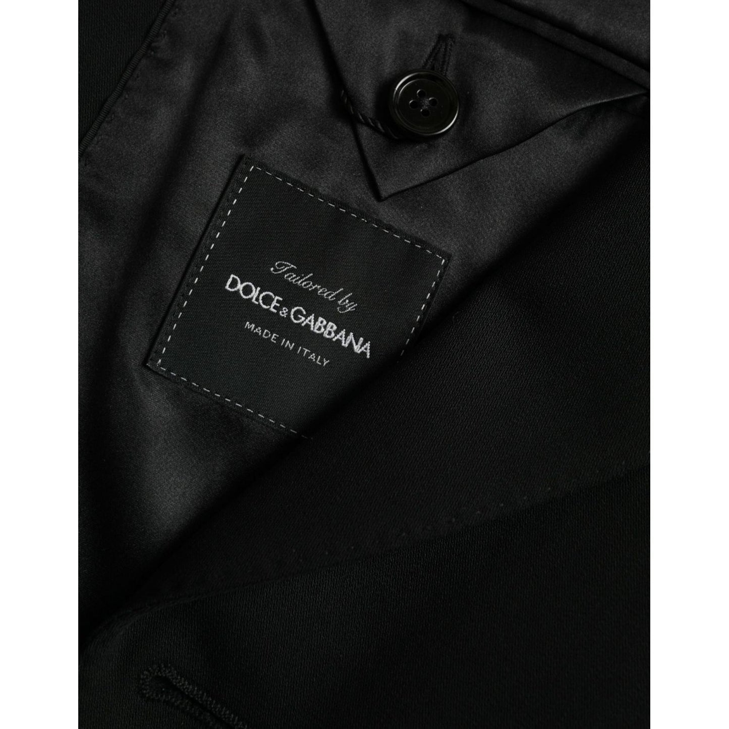 Dolce & Gabbana Black Wool Peak Single Breasted Coat Blazer Dolce & Gabbana Black
