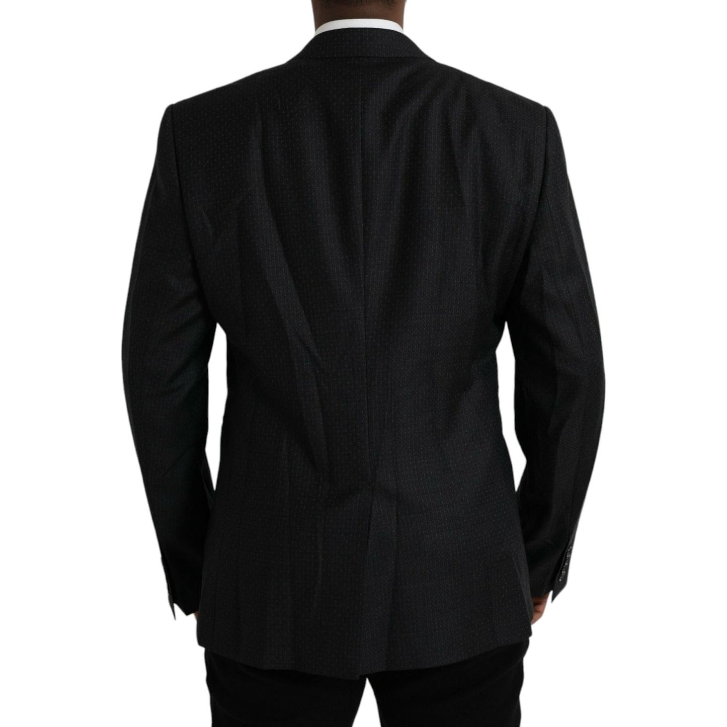 Dolce & Gabbana Black Wool MARTINI Single Breasted Coat Blazer Dolce & Gabbana Black