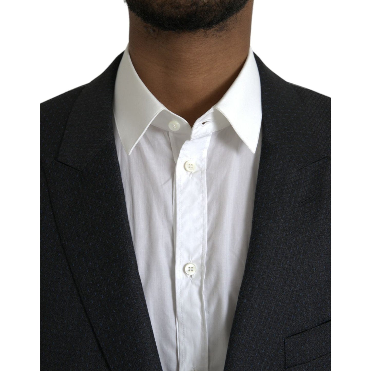 Dolce & Gabbana Black Wool MARTINI Single Breasted Coat Blazer Dolce & Gabbana Dark Slate Gray