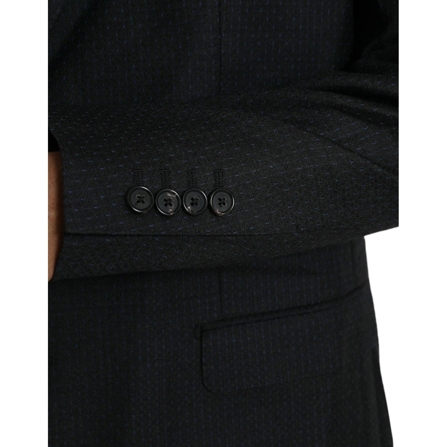 Dolce & Gabbana Black Wool MARTINI Single Breasted Coat Blazer Dolce & Gabbana Black