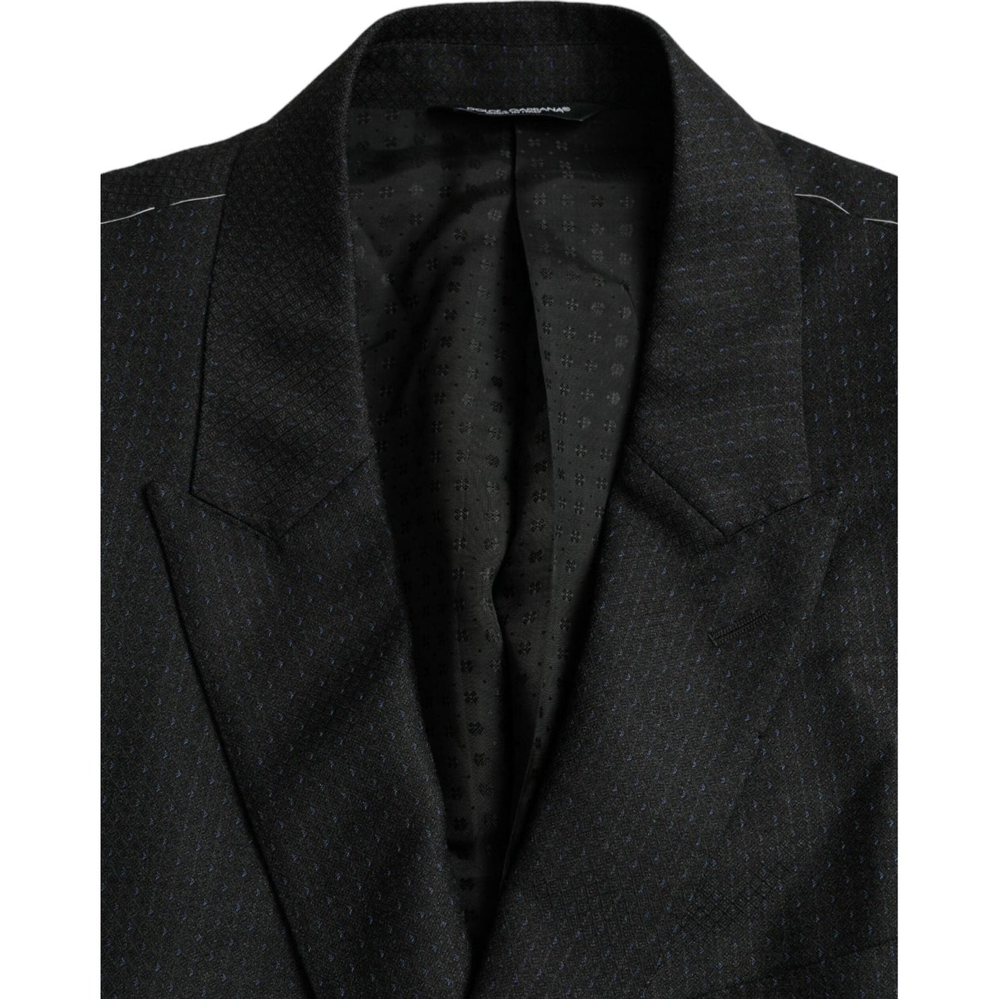 Dolce & Gabbana Black Wool MARTINI Single Breasted Coat Blazer Dolce & Gabbana Black