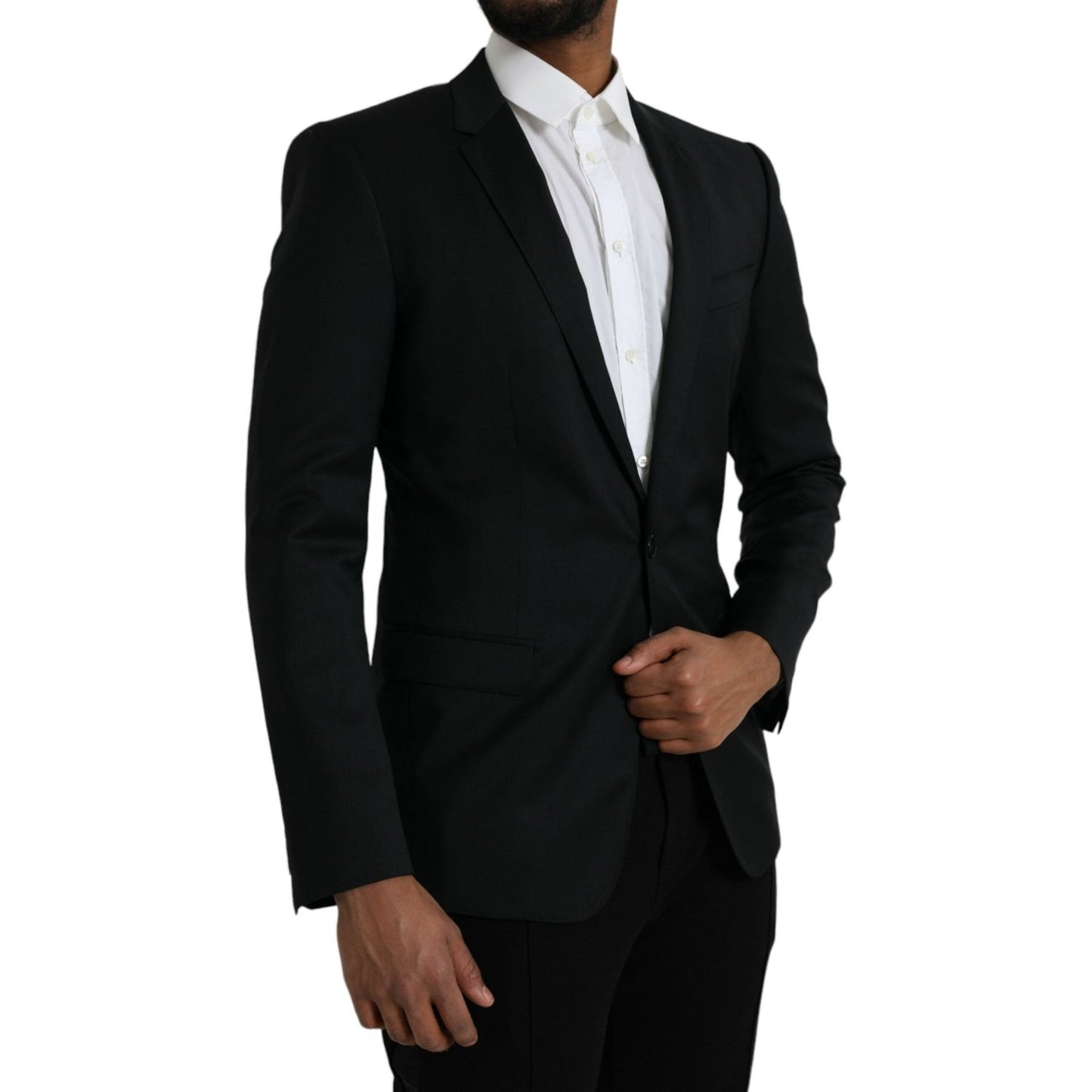 Dolce & Gabbana Black Wool MARTINI Single Breasted Blazer Dolce & Gabbana Black