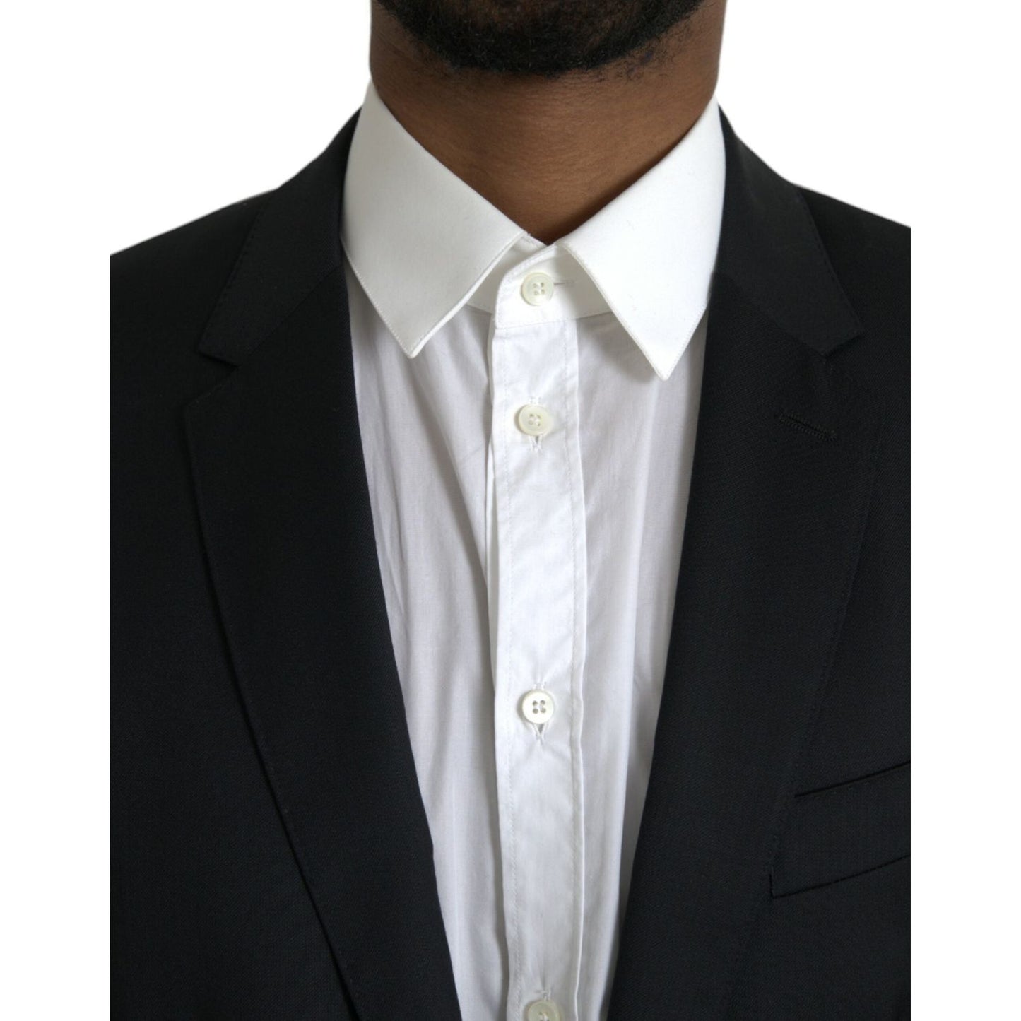 Dolce & Gabbana Black Wool MARTINI Single Breasted Blazer Dolce & Gabbana Black