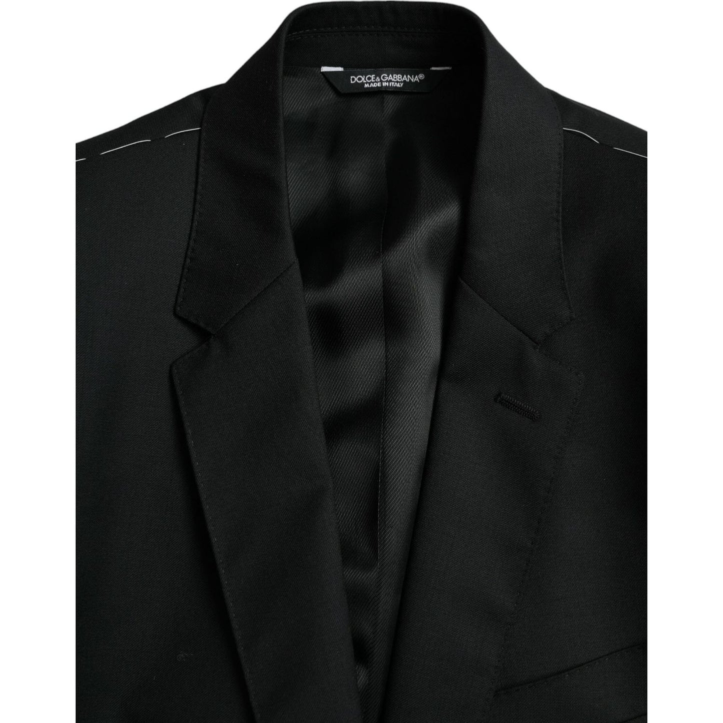 Dolce & Gabbana Black Wool MARTINI Single Breasted Blazer Dolce & Gabbana Black