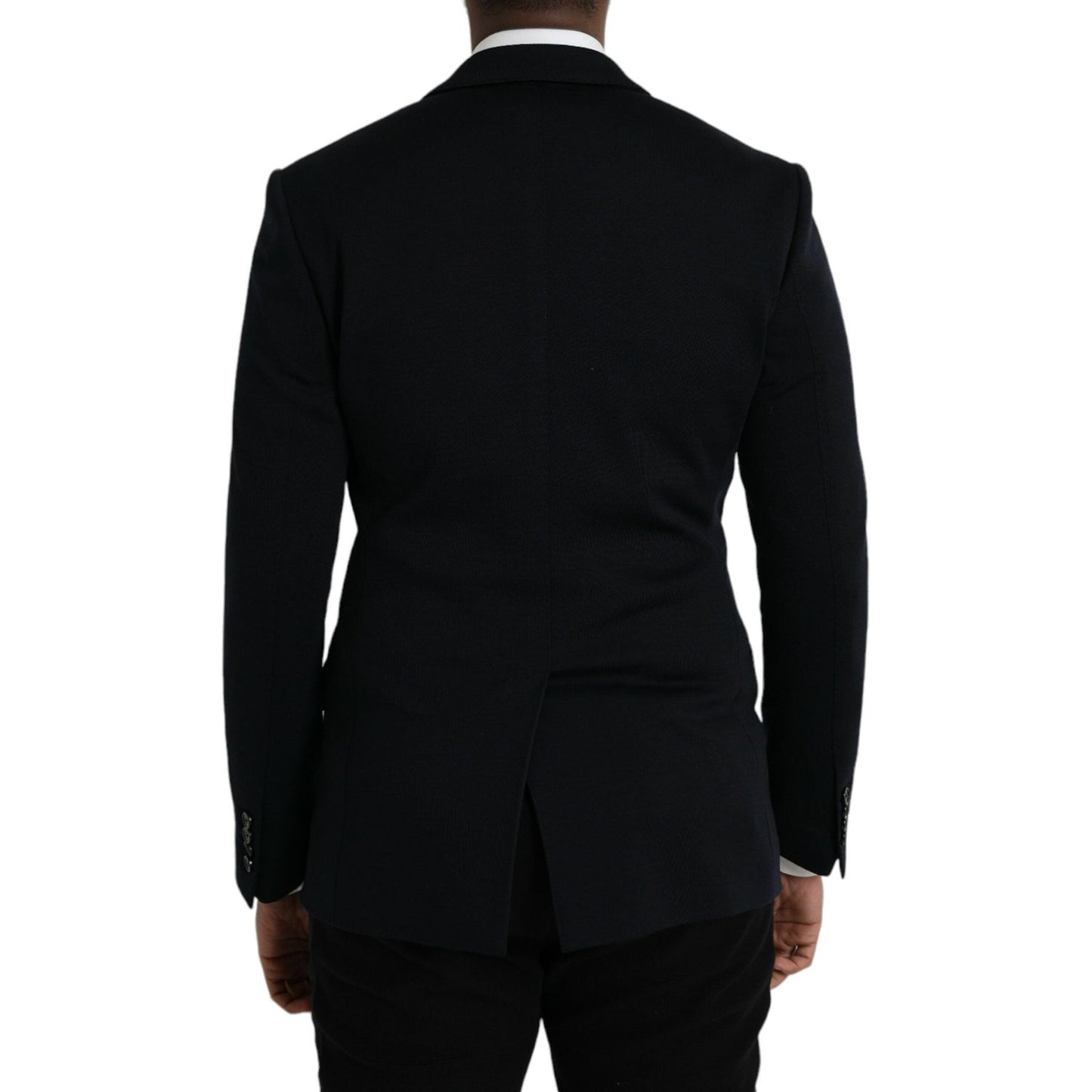 Dolce & Gabbana Black Wool Notch Single Breasted Coat Blazer Dolce & Gabbana Black